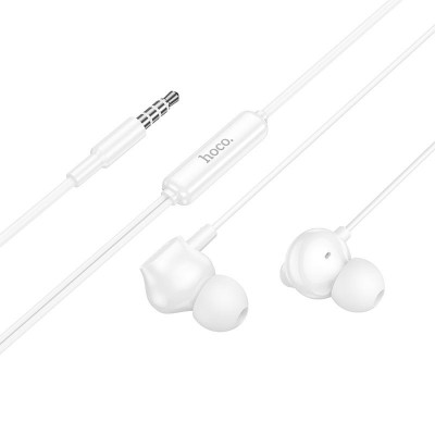 3.5mm Earphones With Mic &mdash; Hoco M117 &mdash; White