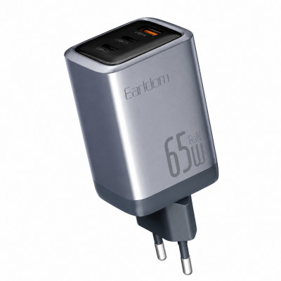 Зарядний пристрій Earldom ES-EU65, 65 Вт, GaN, 2PD, QC 3.0