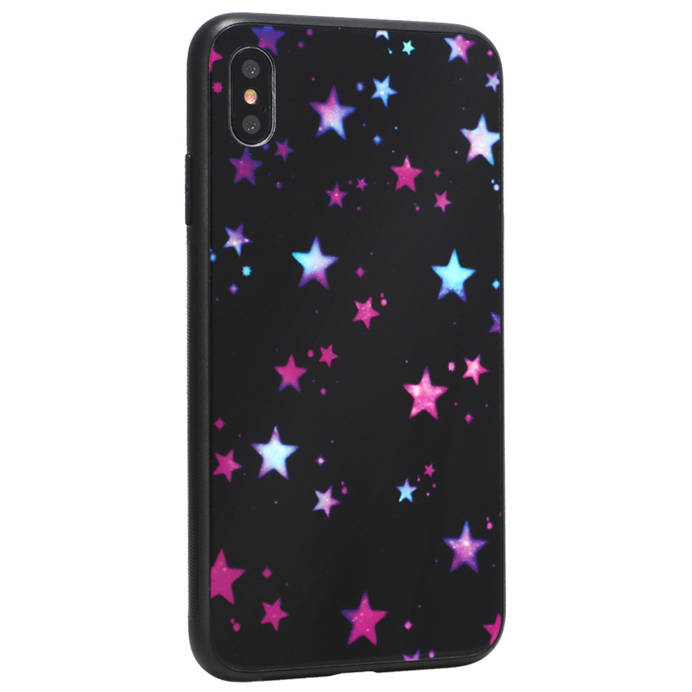 Glass with print TPU Case iPhone Xs MAX — Stars