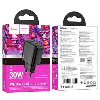 Купить Home Charger | 30W | PD | QC3.0 &mdash; Hoco CS23A &mdash; Black Ц-000079740 - KMT5