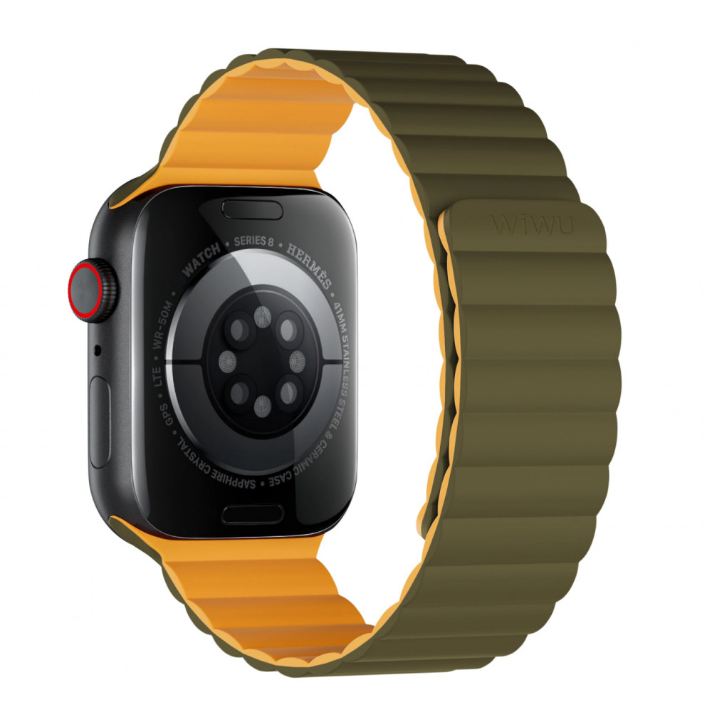 Ремінець Wiwu Wi-WB001 Apple Watch 42 44 45 49 mm — Green & Yellow