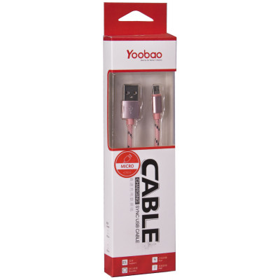 Купить Кабель Micro 2.1A (1.5m) Yoobao YB423 &mdash; Pink Ц-000055752 - KMT5