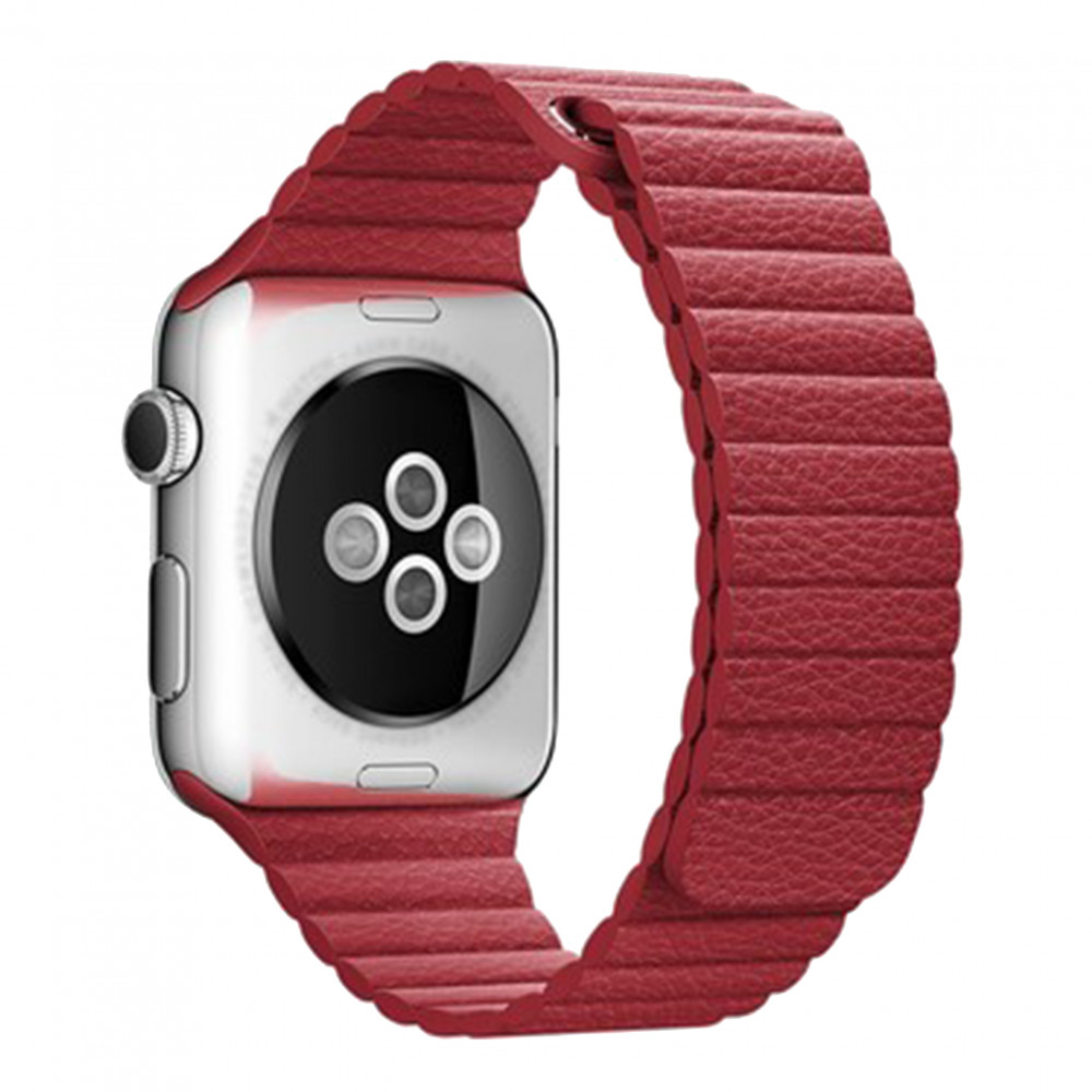 Ремінець Leather Loop Apple Watch 42 mm 44 mm 45 mm 49 mm — Red