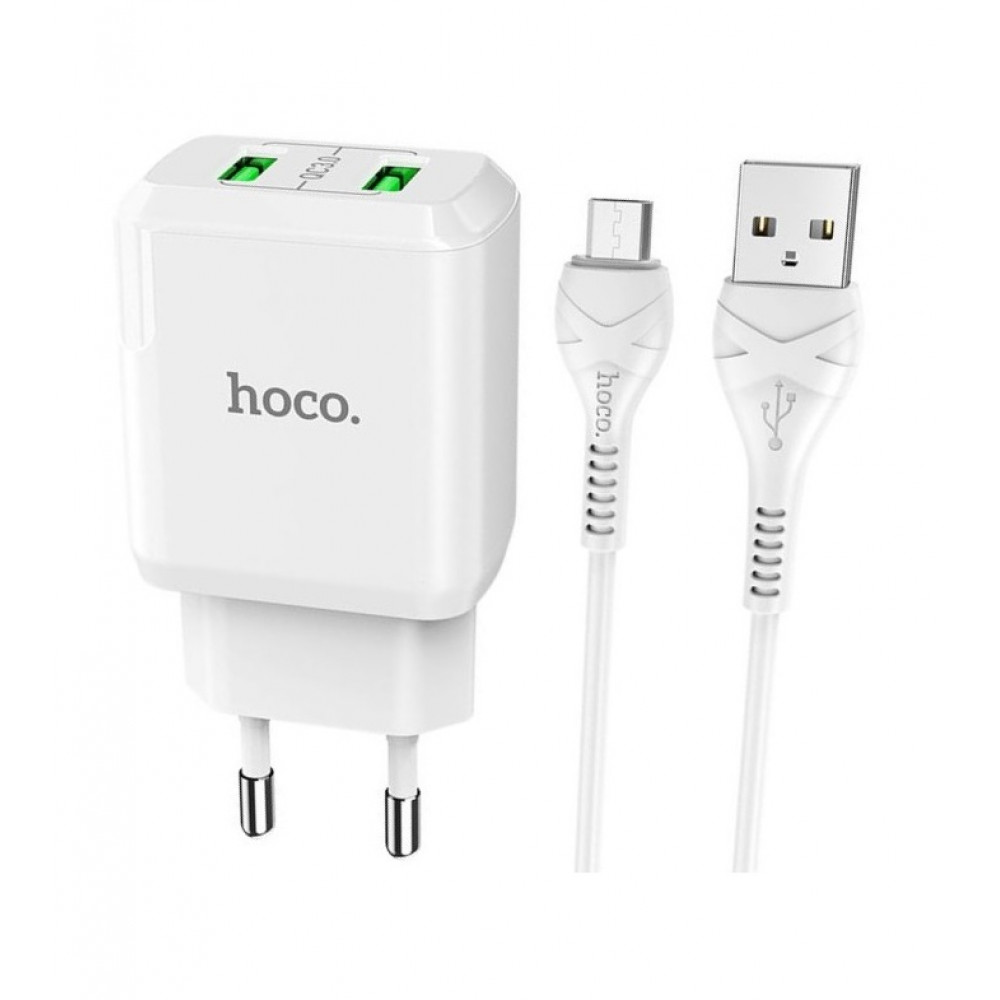 Home Charger 18W QC3.0 Micro Cable (1m) Hoco N6 — White