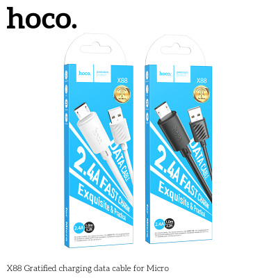 Купить Кабель Micro 2.4A (1m) &mdash; Hoco X88 &mdash; Black Ц-000080592 - KMT5