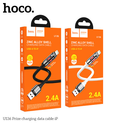 Купить Cable Lightning 2.4A (1.2m) &mdash; Hoco U136 &mdash; White Ц-000080573 - KMT5