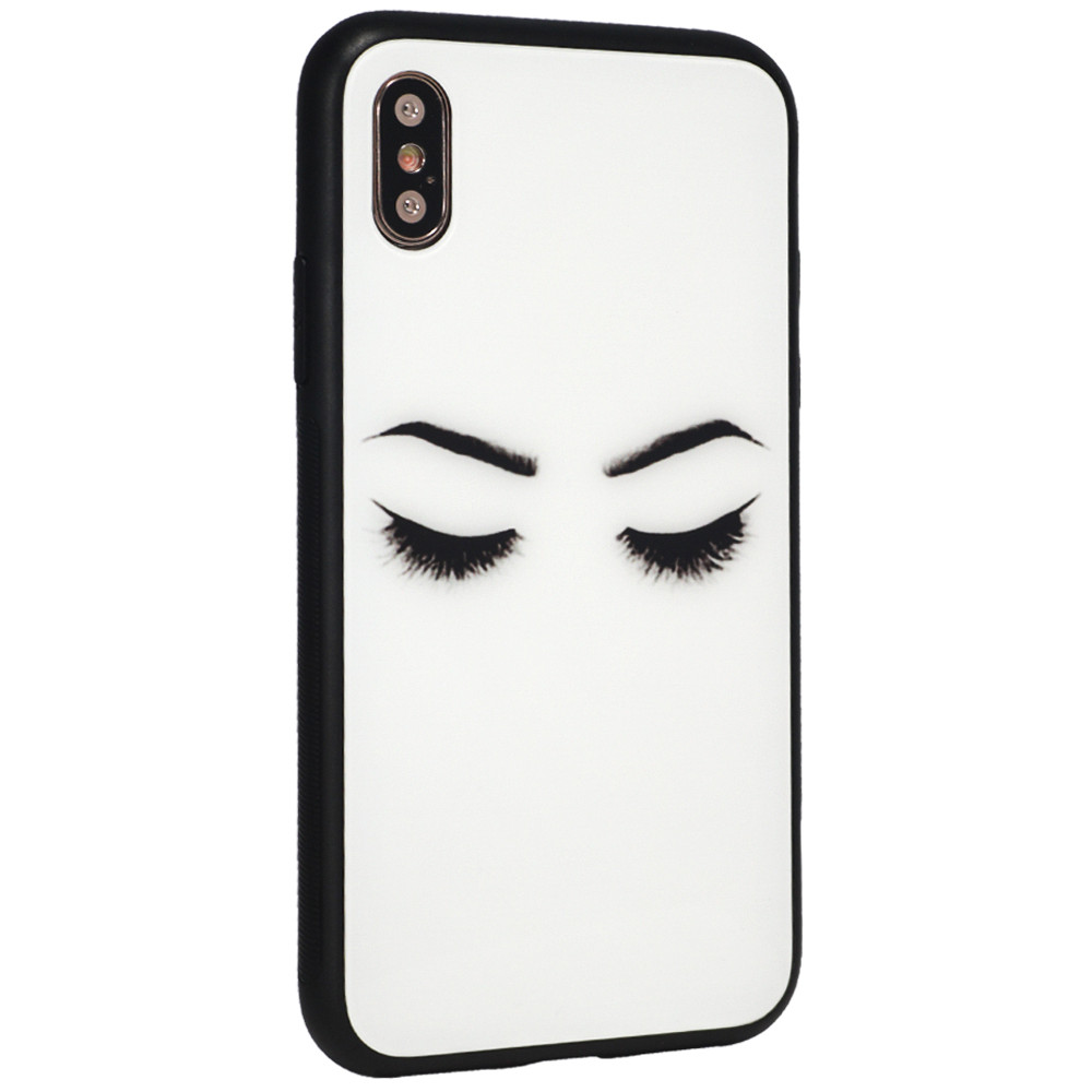 Glass with print TPU Case iPhone Xs — Eyes