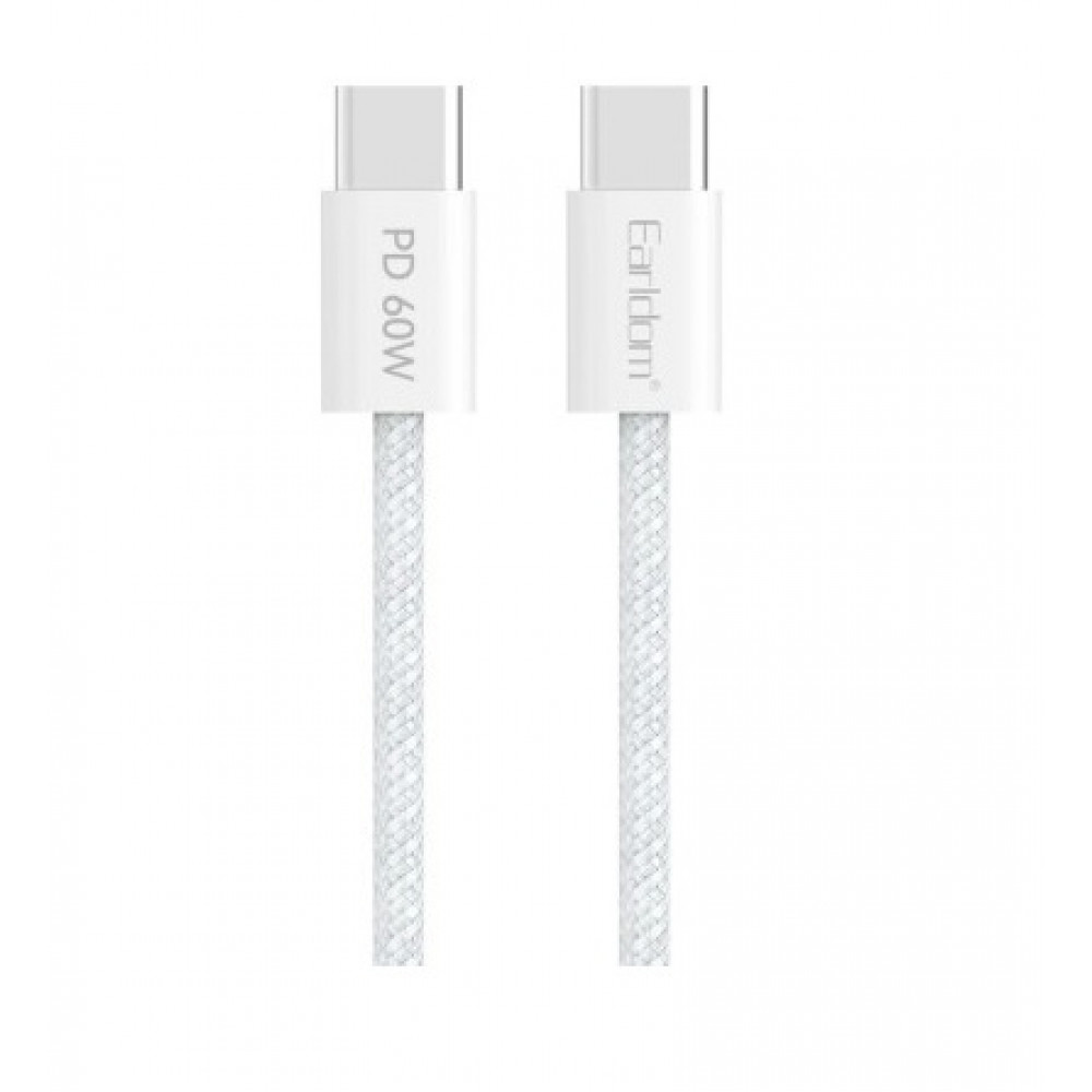 Cable USB C to C 60W (1m) Earldom EC-190C-C White