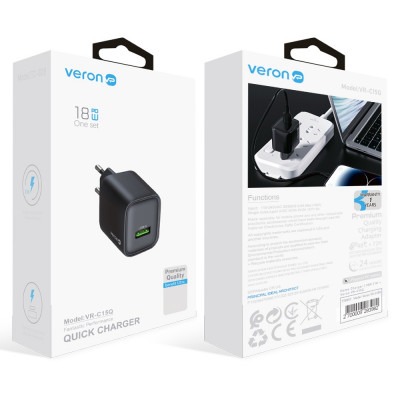Купить Home Charger | 18W | 1U &mdash; Veron VR-C15Q Ц-000079241 - KMT5
