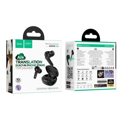 Bluetooth гарнітура TWS Hoco EQ100 &mdash; Black
