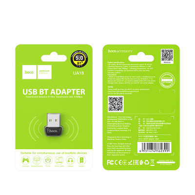 Купить Bluetooth Adapter USB 5.0 Hoco UA18 &mdash; Black Ц-000078144 - KMT5