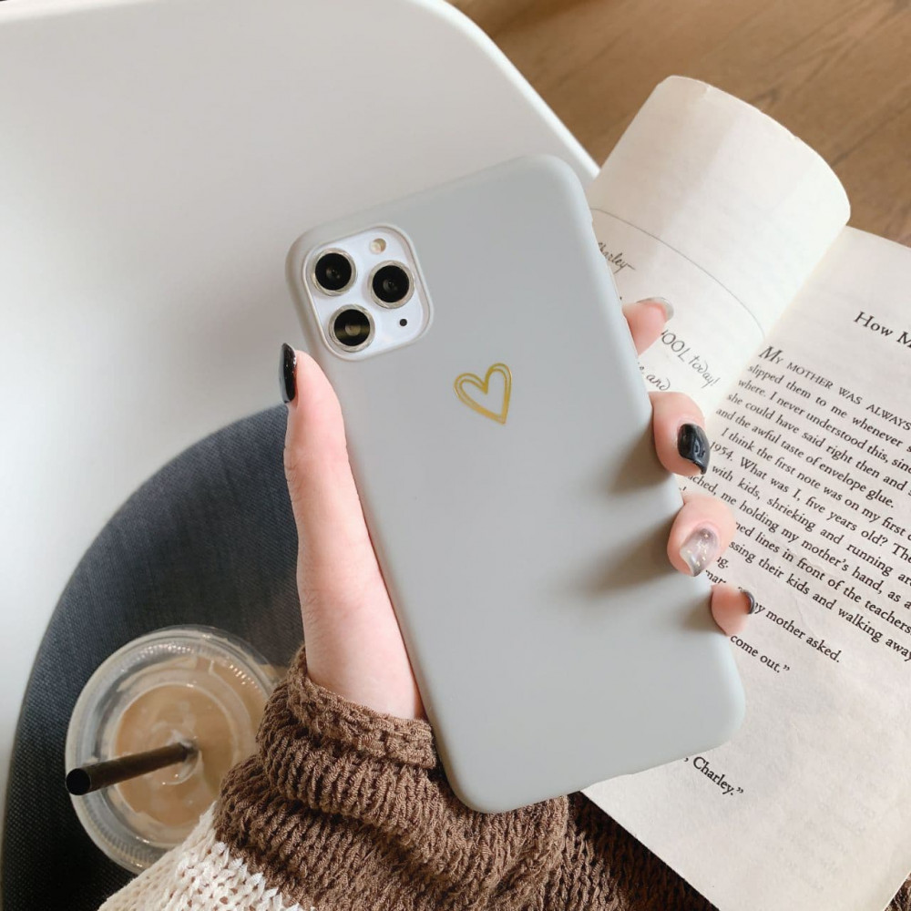 Ultra-thin soft heart-shaped pattern TPU Case  iPhone 13 Pro 6.1" — Gray