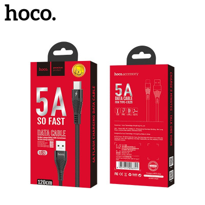 Купить Кабель USB C 5A (1.2m) &mdash; Hoco U53 &mdash; Black Ц-000069701 - KMT5