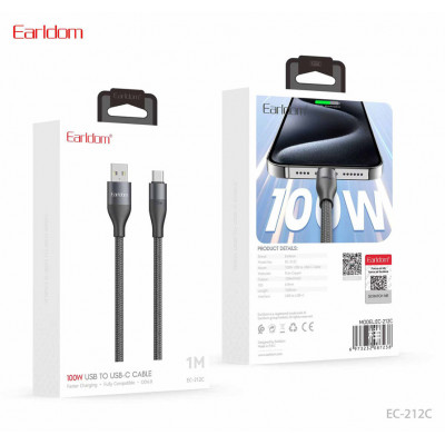 Купить Cable USB C 2.4A (1m) &mdash; Earldom EC-212C Ц-000083420 - KMT5