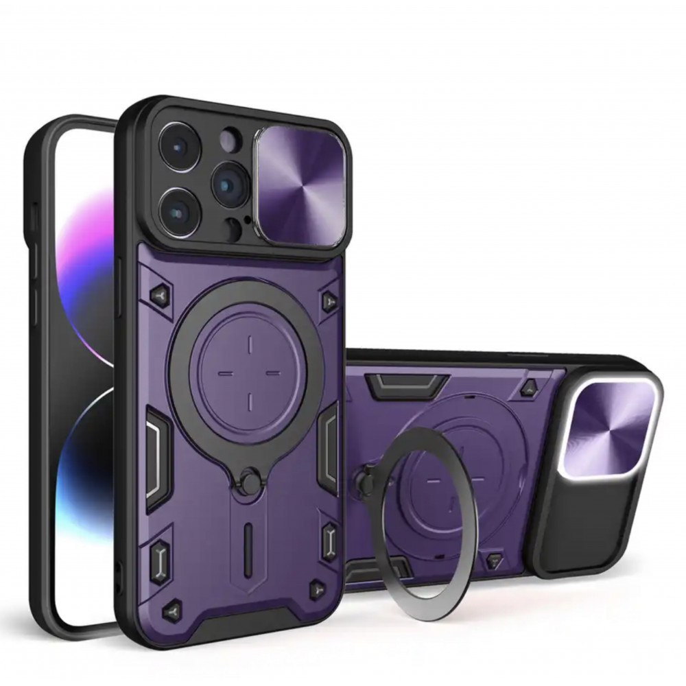 Protective Stand Case iPhone 15 Pro Max — Dark Purple