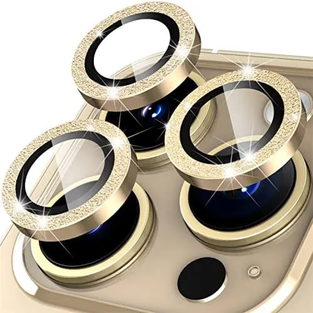 Camera Glass Diamond Crumb iPhone 15 Pro/15 Pro max — Gold