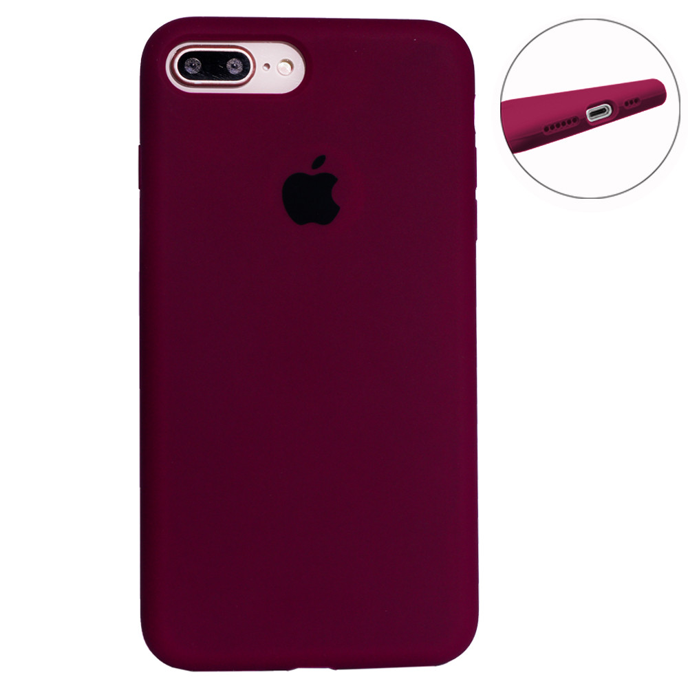 Original Silicone Case Full Size iPhone 7 Plus ; 8 Plus — Marsala (52)