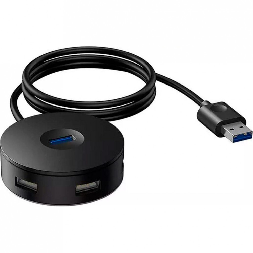 HUB Adapter Baseus(CAHUB-U01) Airjoy round box (USB3.0 to USB3.0*1+USB2.0*3）1m — CAHUB-U01 Black