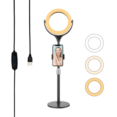 Купить Лампа кольцевая комплект LED 26 cm F-537A 10" 64 pcs light 3300K - 6000К + holder + remote + tripod stand — Black Ц-000075452 - KMT5