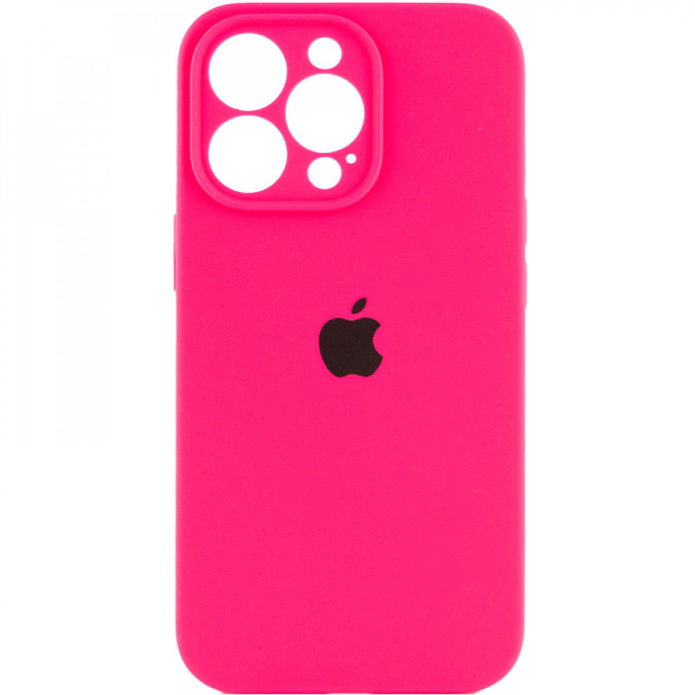 Original Silicone Case with protective camera iPhone 14 Pro — Neon Pink (47)