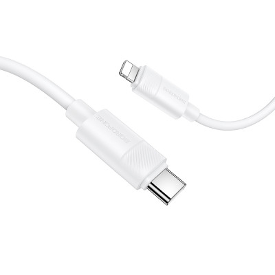 Cable USB C to Lightning 30 W (1m) &mdash; Borofone BX123 &mdash; White