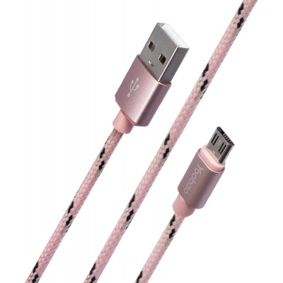 Кабель Micro 2.1A (1.5m) Yoobao YB423 &mdash; Pink