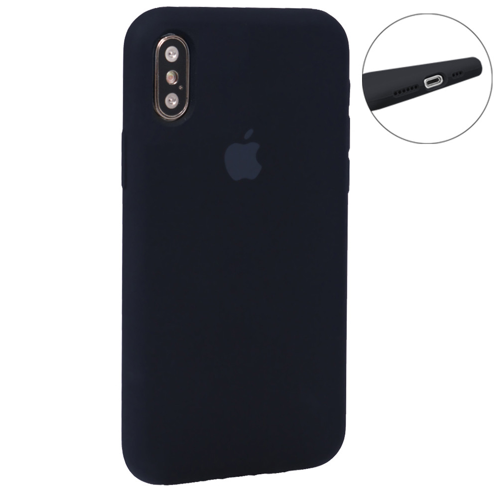 Original Silicone Case Full Size iPhone Xs MAX — Black (18)