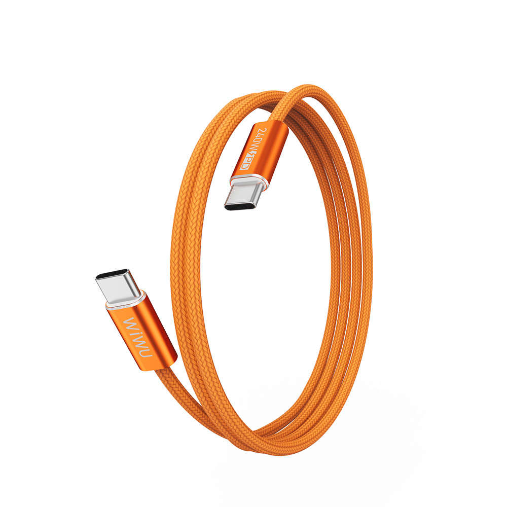 Кабель USB C to C 240W PD (1.5m) WiWU Wi-C101 &mdash; Orange