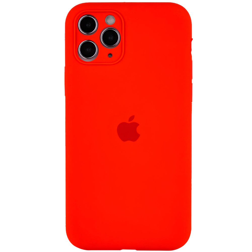 Original Silicone Case with protective camera iPhone 12 Pro — Red (14)