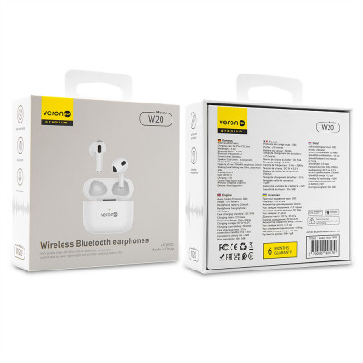 Купить Bluetooth гарнітура TWS AirPods Veron W20 &mdash; White Ц-000075794 - KMT5