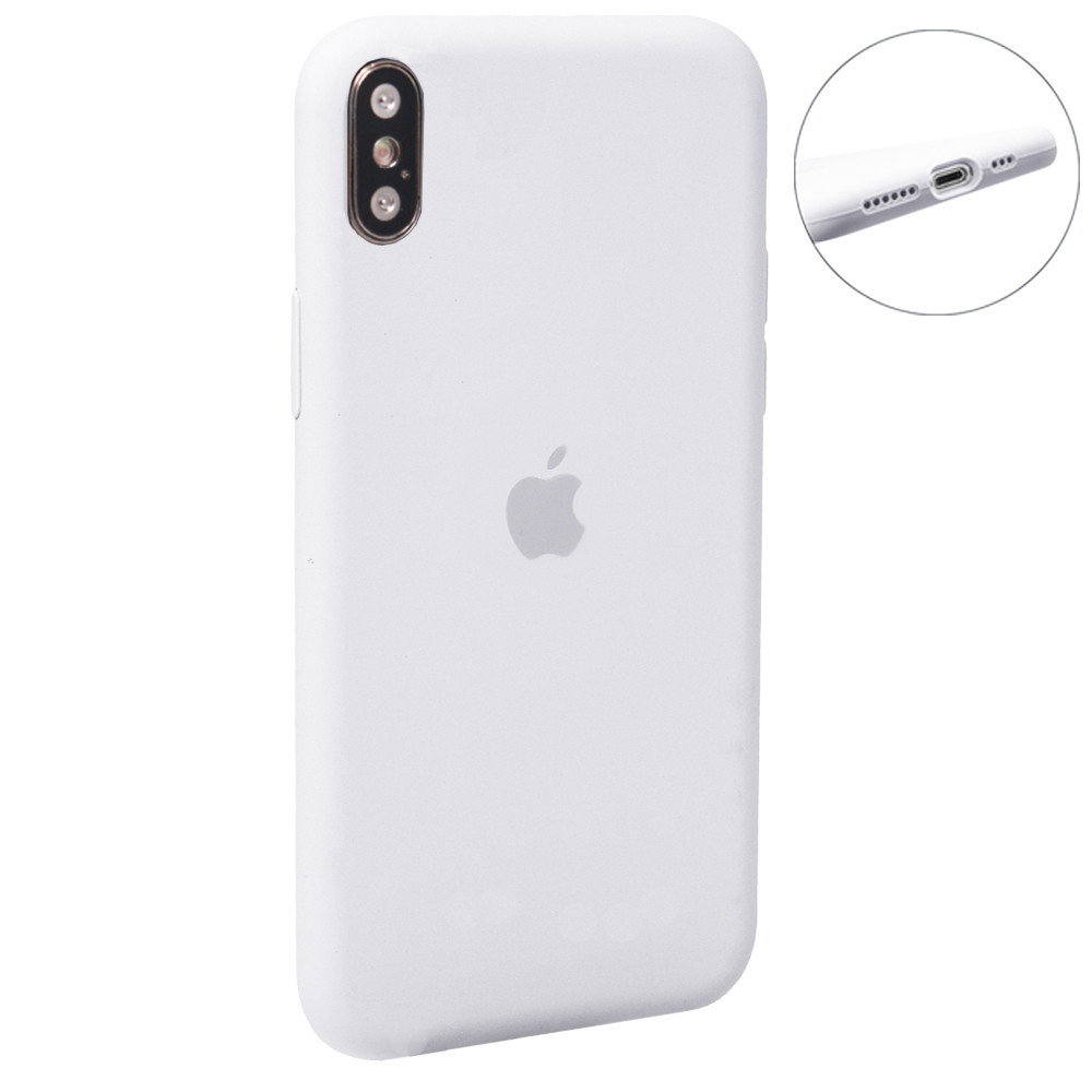 Original Silicone Case Full Size iPhone X ; XS — White (9)