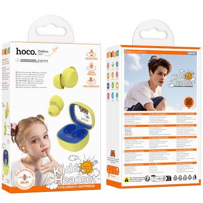 Купить Bluetooth гарнітура TWS Hoco EW111 &mdash; Yellow Ц-000080729 - KMT5