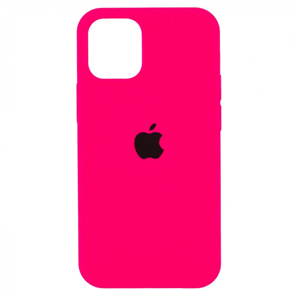 Original Silicone Case Full Size iPhone 12 Pro Max 6.7" — Neon Pink