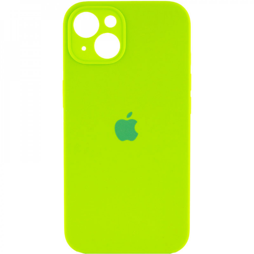 Original Silicone Case with protective camera iPhone 14 — Neon Green (60)