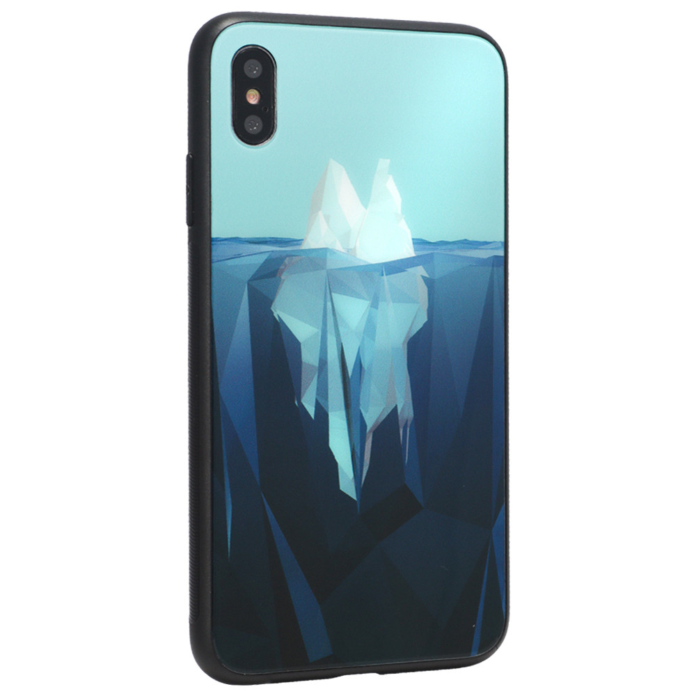 Glass with print TPU Case iPhone Xs — Ice