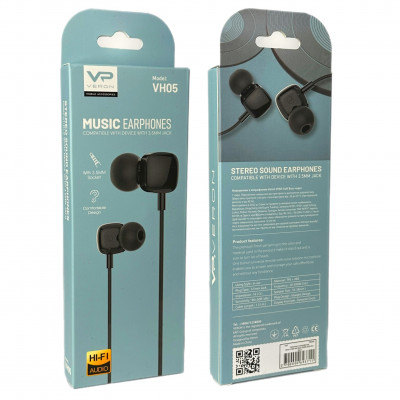Купить Навушники з мікрофоном 3.5mm &mdash;  Veron VH05 Soft Bass &mdash; Black Ц-000068343 - KMT5