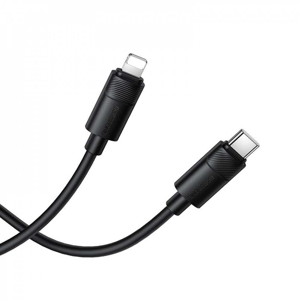 Cable USB C to Lightning 30 W (1m) &mdash; Borofone BX123 &mdash; Black