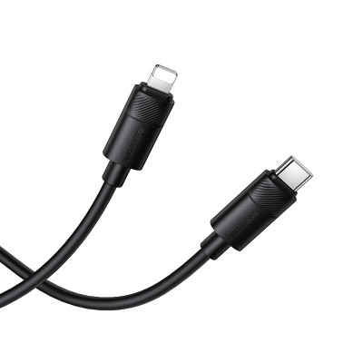 Cable USB C to Lightning 30 W (1m) &mdash; Borofone BX123 &mdash; Black