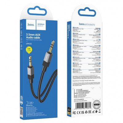 Купить Cable Aux (1m) &mdash; Hoco UPA32 &mdash; Black Ц-000081135 - KMT5