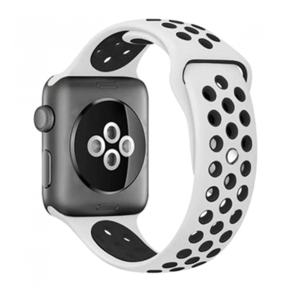 Ремінець Sport Nike — Apple Watch 42 mm | 44 mm | 45 mm | 49 mm — White & Black