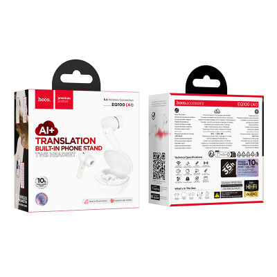 Bluetooth гарнітура TWS Hoco EQ100 &mdash; White