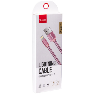 Купить Кабель Lightning 18W (1m) Yoobao YB413 &mdash; Rose Gold Ц-000044961 - KMT5