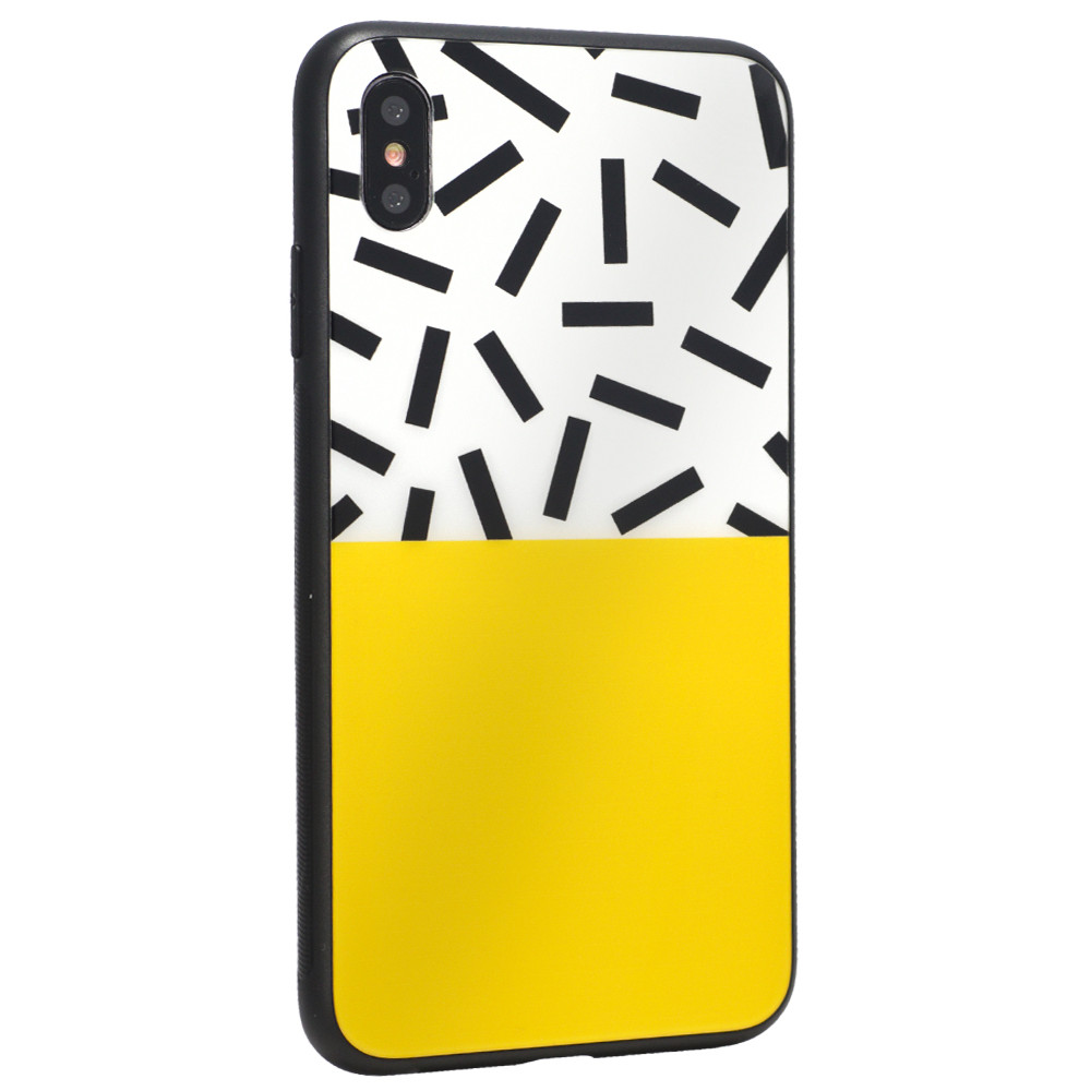 Glass with print TPU Case iPhone 7 — White Yellow