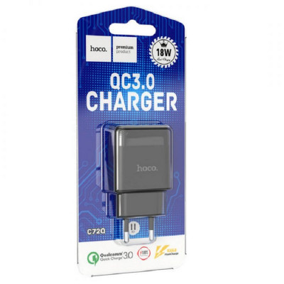 Купить Home Charger | 18W | QC3.0 &mdash; Hoco C72Q &mdash; Black Ц-000069748 - KMT5