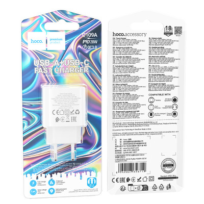 Купить Home Charger | 20W | PD | QC3.0 &mdash; Hoco C109A Ц-000081804 - KMT5
