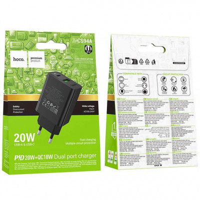 Купить Home Charger 20W PD QC3.0 Hoco CS94A Ц-000082707 - KMT5