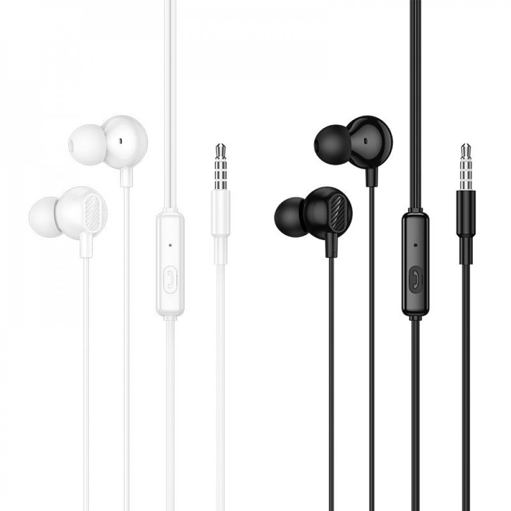 3.5mm Earphones With Mic &mdash; Hoco M117 &mdash; Black