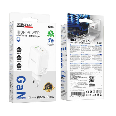 Купить Home Charger 65W 2PD 1U Borofone BN32 Ц-000082102 - KMT5