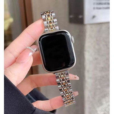Купить Ремінець 5 Bead Apple Watch 42 mm 44 mm 45 mm 49 mm Silver&Gold Ц-000082962 - KMT5