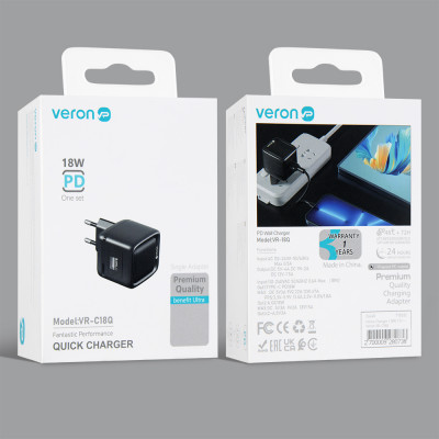 Купить Home Charger | 18W | 1U &mdash; Veron VR-C18Q Ц-000079020 - KMT5